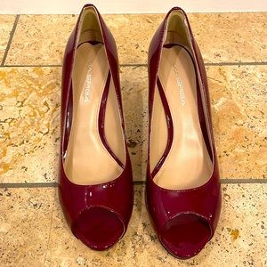 Via Spiga patent peep toe heels